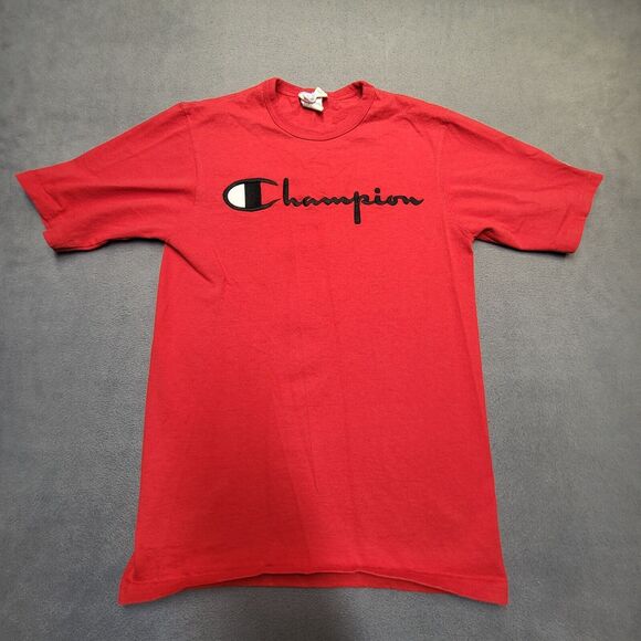 Champion T Shirt Womens S Red Short Sleeve Crew Neck Embroidered - Picture 1 of 7